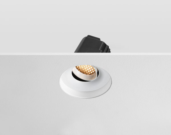 ARC Tilt Honeycomb - Plaster In Anti-Glare Downlight Fire Rated Adjustable Downlight in White with White Baffle 10W & 12W